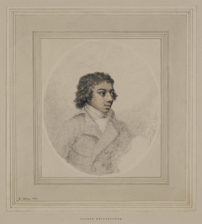 Portrait painting of George Bridgetower by Henry Edridge circa 1795-1800