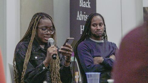 Christabel Okongwu performing her spoken word poem at the Black Awarding Gaps &amp; Decolonisation Forum 2023