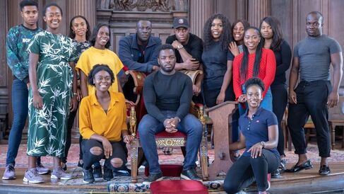 Stormzy with members of the Cambridge African Caribbean Society