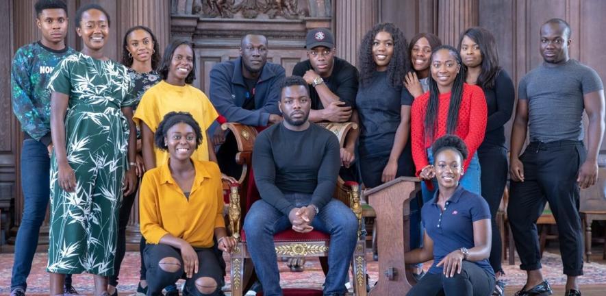 Stormzy with members of the Cambridge African Caribbean Society